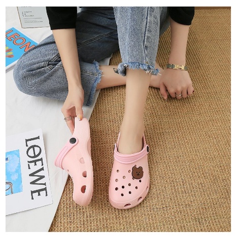 S987 (TANPA STIKER) Sandal Selop Motif Beruang Kecil / Sandal Slop Bear / Sandal Bear Mini / Sandal Fashion Wanita