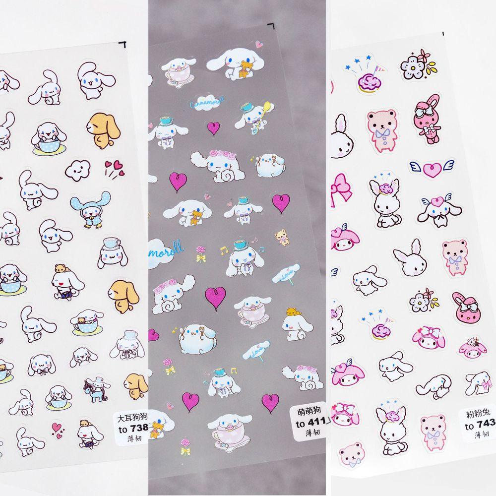 Agustina Kartun Stiker Kuku Gadis Lucu Cinnamoroll Anjing DIY Nail Decals