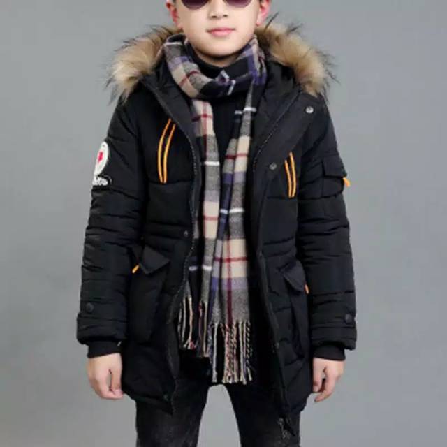 Jaket anak cowol boy jacket winter coat autumn hooded bulu hangat untuk musim dingin boys laki