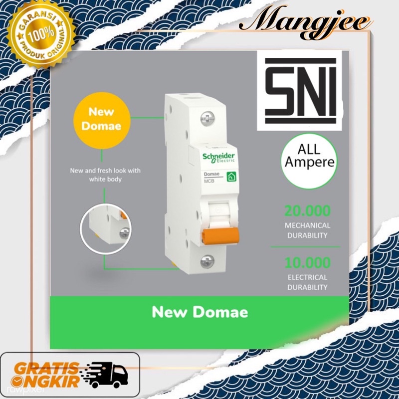 MCB DOMAE 1P 2A 4A 6A 10A 16A Schneider ORI