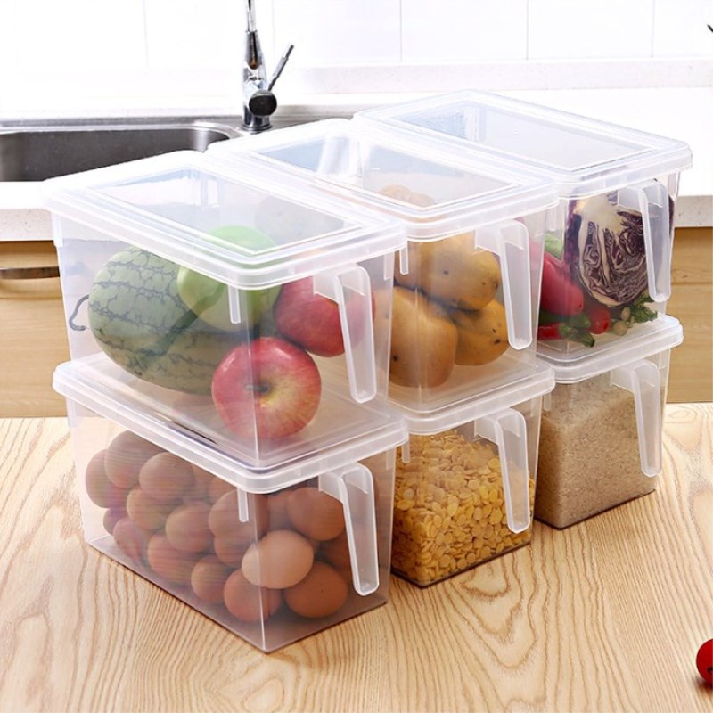 [Drawer Refrigerator Storage Box with Lid] [BPA Free Leak Proof Food Storage Jar For Cereal, Sugar, Snacks, Sundries] [Kitchen &amp; Living Room  Organizing Containers]