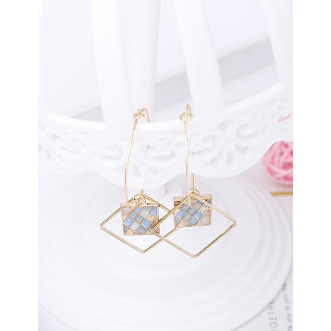 LRC Anting Hoops Elegant Square Shape Decorated E2554X
