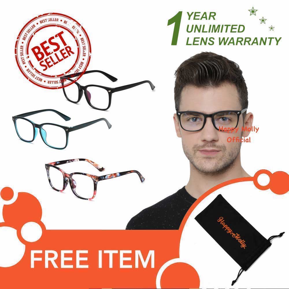 Kacamata Anti Radiasi Blue Ray Lens (Design Korea) Unisex - HM454 ( Group ) FREE Sarung