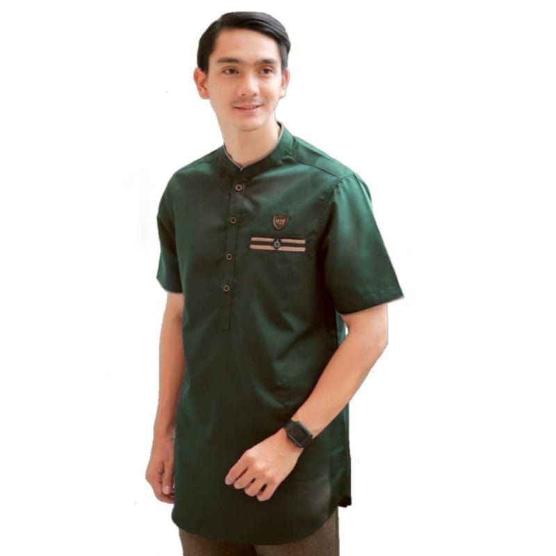 baju koko muslim pria dewasa lengan pendek modern kurta lis 2