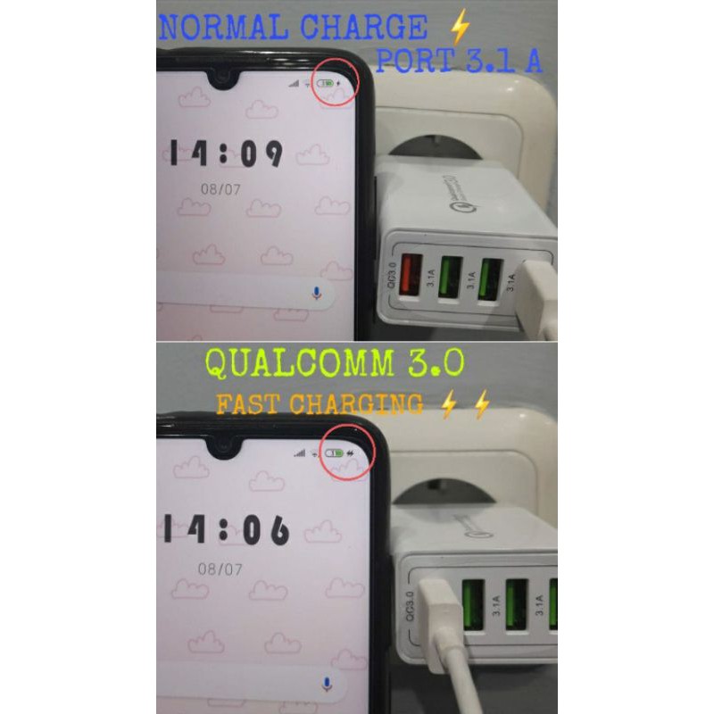 CHARGER MERCURY QUICK CHARGING 4USB QUALCOMM WHITE- GARANSI 24 BULAN FULL Mercury - Speed Dual