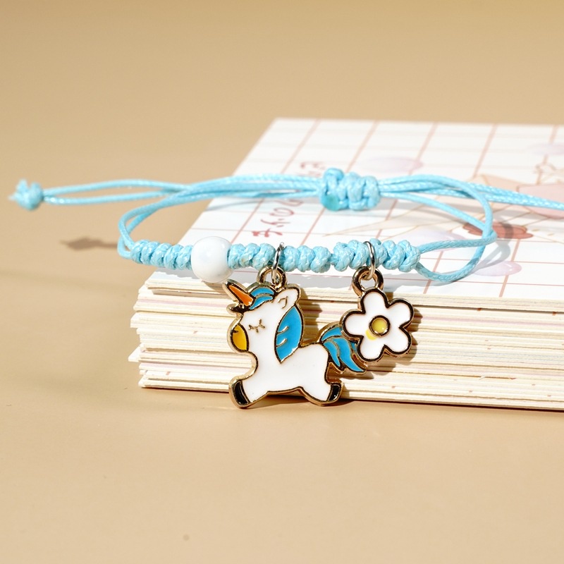 Gelang bangle bagus model korea terbaru lucu imut cantik cocok untuk hadiah bentuk buah binatang-Blue pony