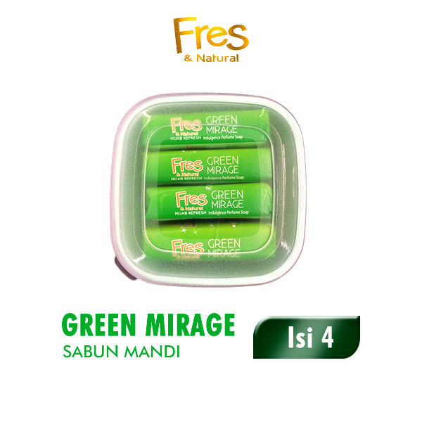 Fres & Natural Sabun Mandi Batang Green Mirage Box Bento 72 Gr X4