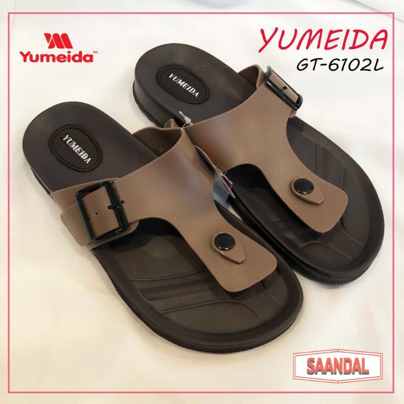 (COD)Size 38-43 Sandal Jepit Karet Pria Yumeida 6102 Gesper bisa digeser