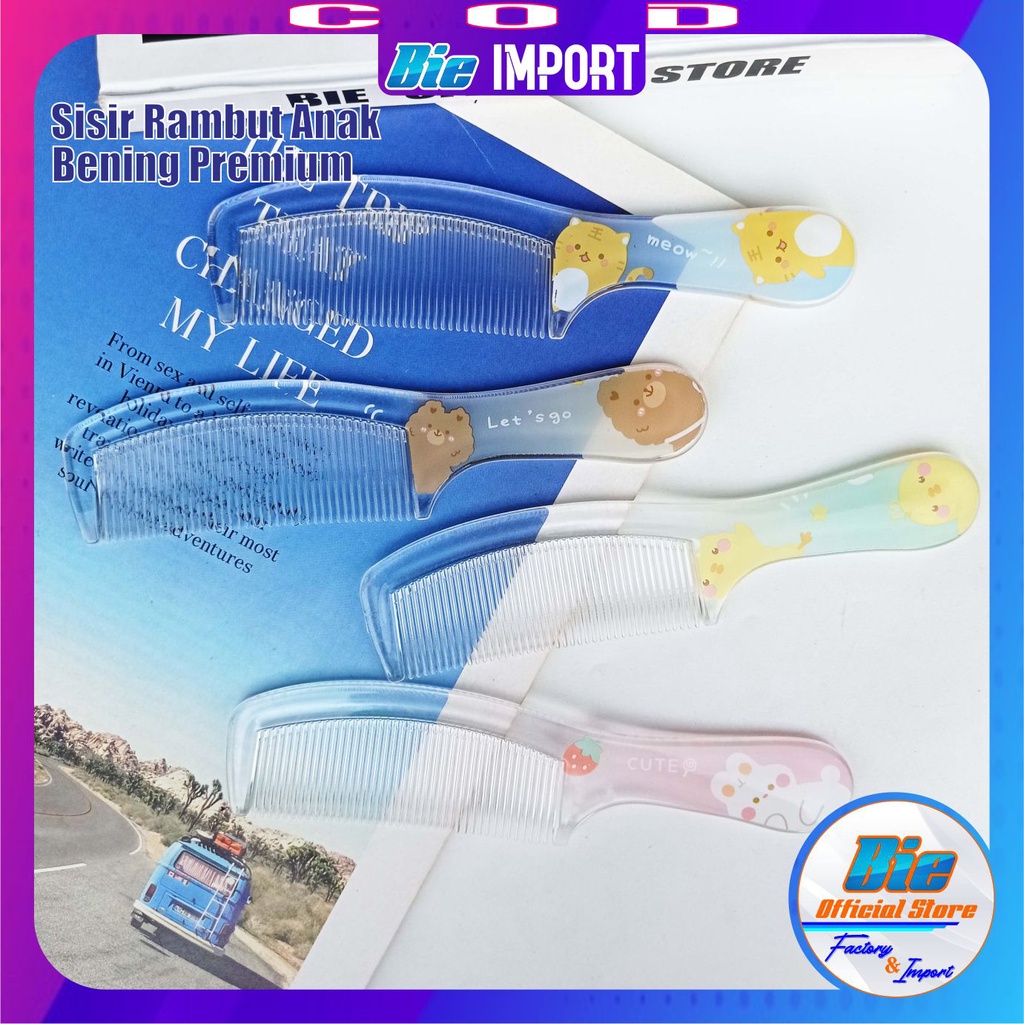 Sisir Gagang Premium Bening Karakter Impor Best Seller