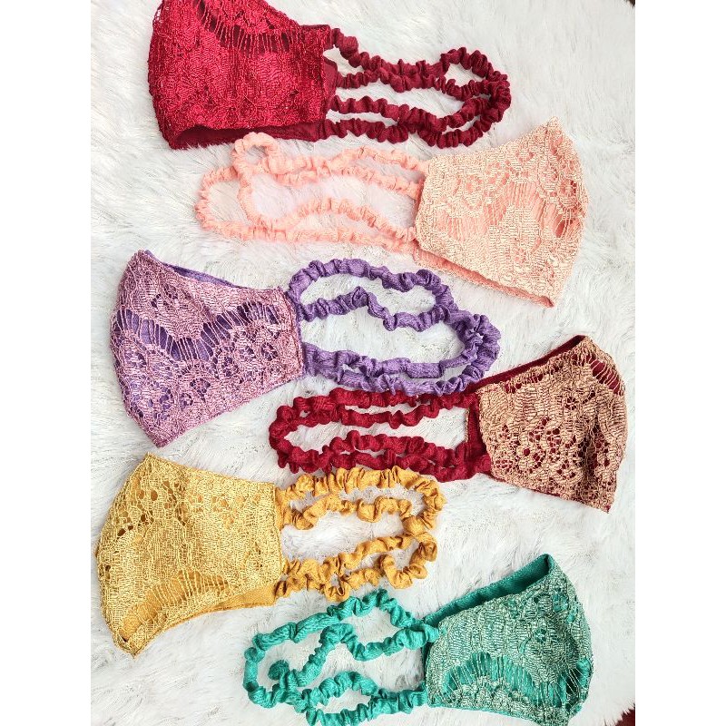 MASKER KAIN BROKAT & BATIK / Masker kain / Masker hijab kain Brukat / masker murah / sale
