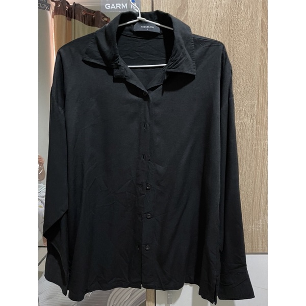 preloved thenblank loose shirt black S