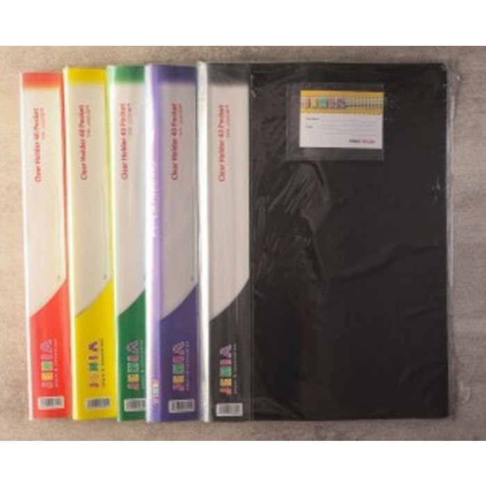 

[D] Clear Holder 20 poket Polos Folio warna HITAM & MERAH (pcs)