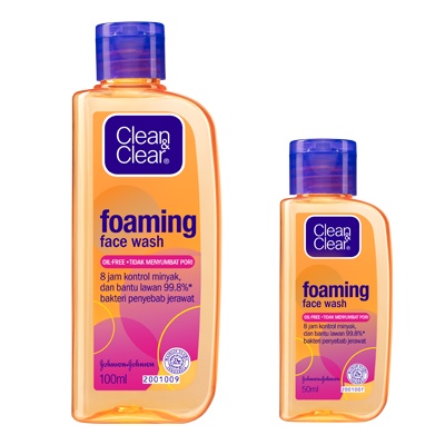 Clean &amp; Clear Foaming Face Wash Sabun Cuci Muka Pembersih Wajah 50ml / 100ml