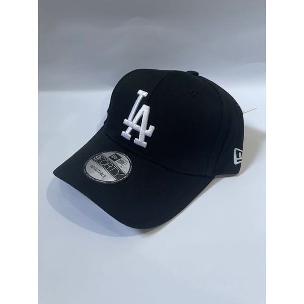 Topi MLB New Era Baseball Cap LA Hitam Logo Putih