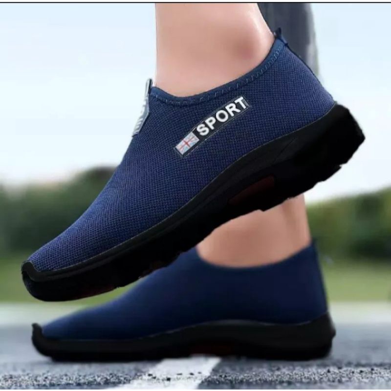 SEPATU PRIA SLIP ON TANPA TALI PRIA CASUAL SNEAKERS TANPA TALI LAKI LAKI DEWASA OLAHRAGA MODEL TERBA