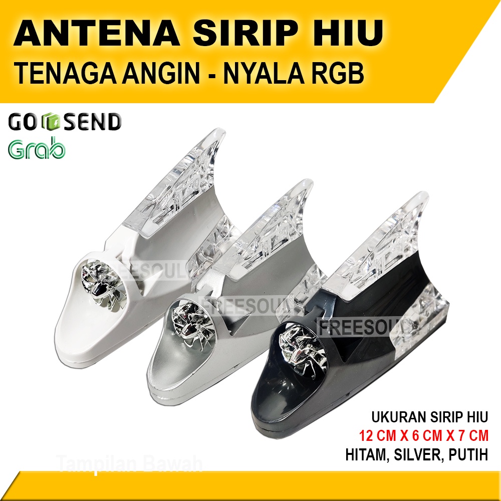 Sirip Hiu LED RGB TENAGA ANGIN Mobil - Antena Sirip Hiu - Nyala Belakang