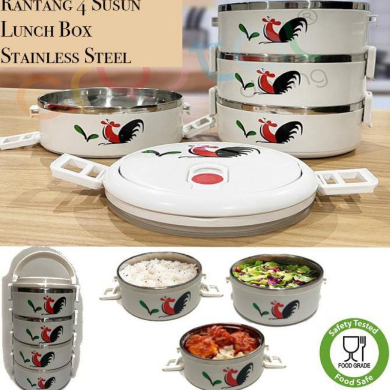 Rantang Stainless 4 Susun/Rantang 4 Susun/Rantang Ayam Jago