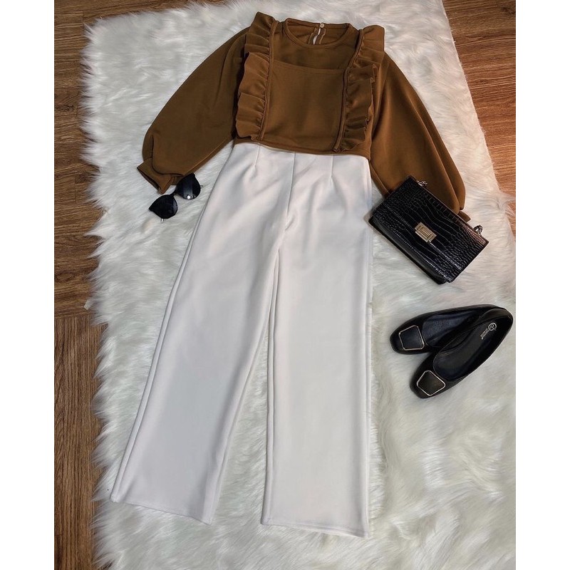 ZIHANA SET | INNER SCUBA PREMIUM MODEL TANGAN BALON + CELANA SCUBA