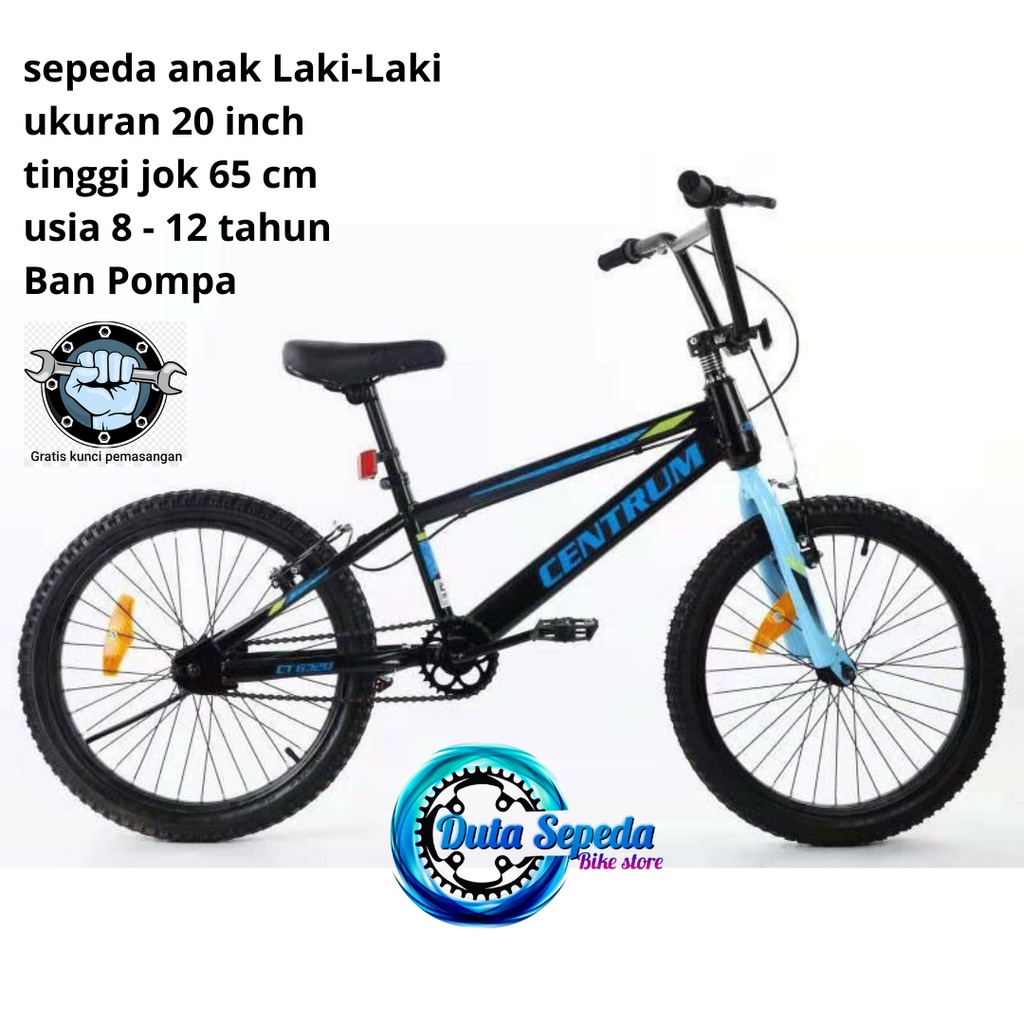 sepeda anak laki BMX usia 8 - 9 - 10 sampai 12 tahun-Hitam-biru