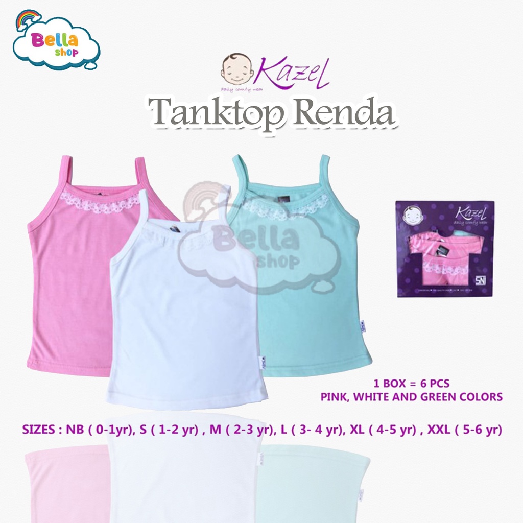 KAZEL TANKTOP RENDA KAOS ANAK CEWEK BAYI PEREMPUAN - BELLA SHOP