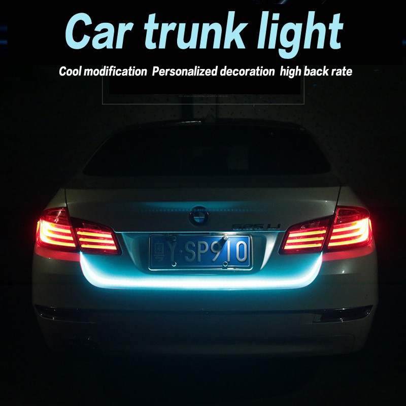 stock】smile light LED Strip Trunk Tail Brake Turn Signal LAMP Flow Type Ice Blue