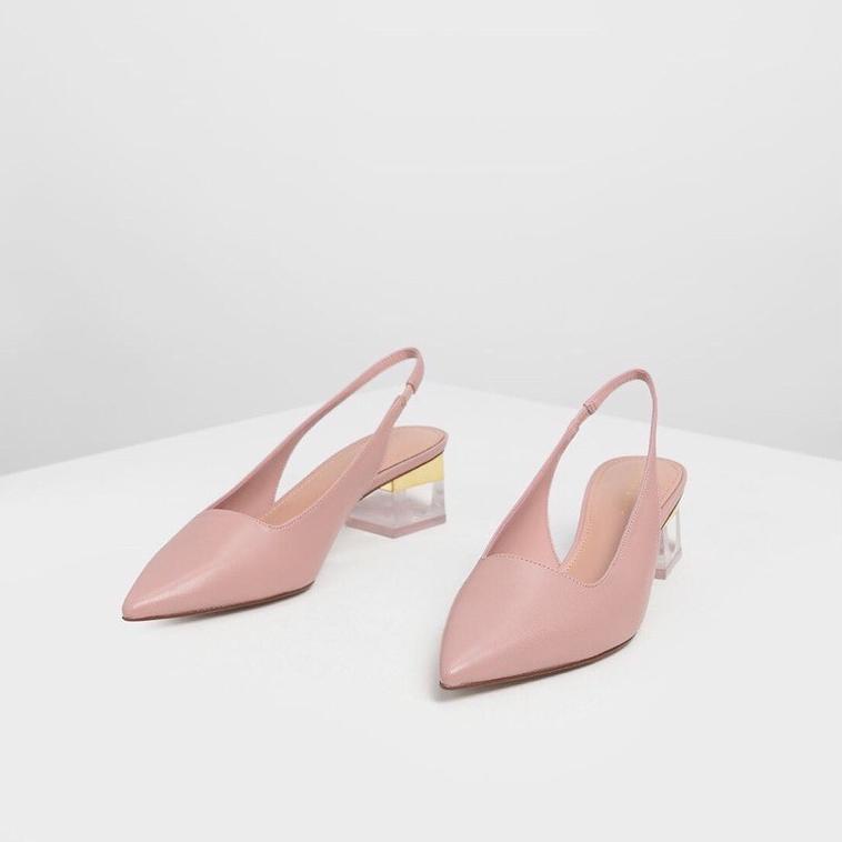 CnK C&K Lucite Heel Slingback Pumps heels 5cm | charles and keith |  P6T6