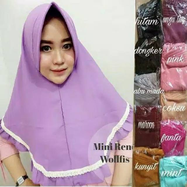 KHIMAR REMPEL RENDA WOLFIS TERMURAH