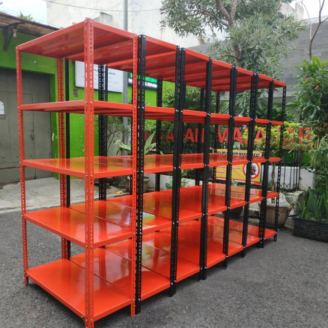 Rak besi serbaguna / rak besi susun / rak besi siku lubang / rak beai murah