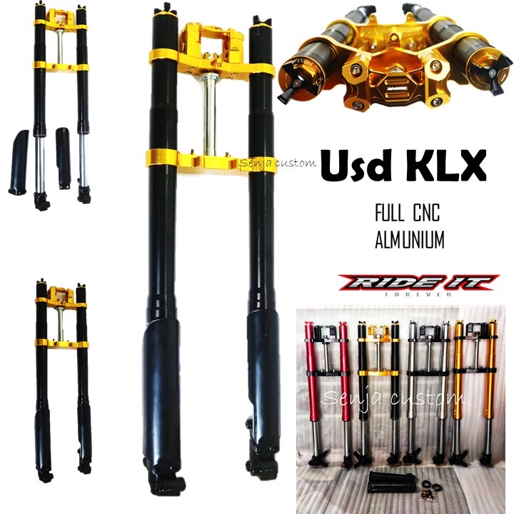shok depan up side down usd klx merk ride it 100% original shokbreker  pnp kawasaki klx shok