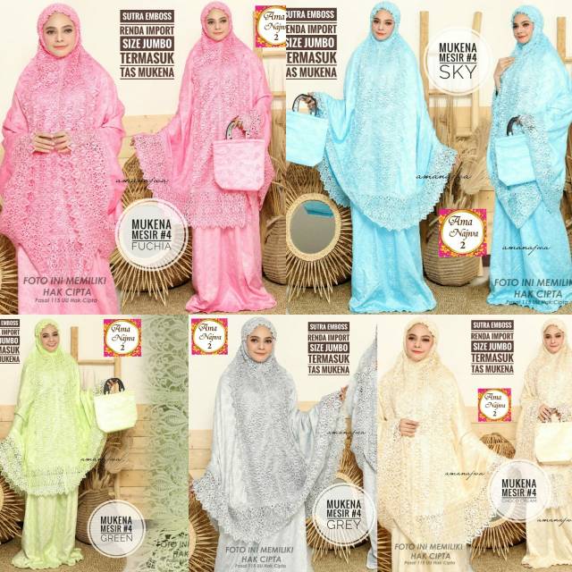 MUKENA MESIR #4 / SUTRA EMBOS RENDA IMPORT