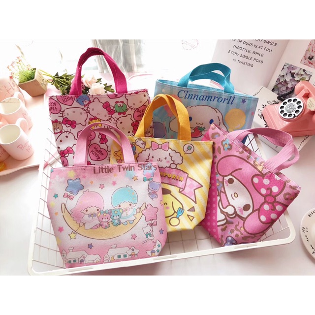 Tas Tangan Tote Bag Kecil Shoulder Hello kitty Melody Stella Duffy Doraemon