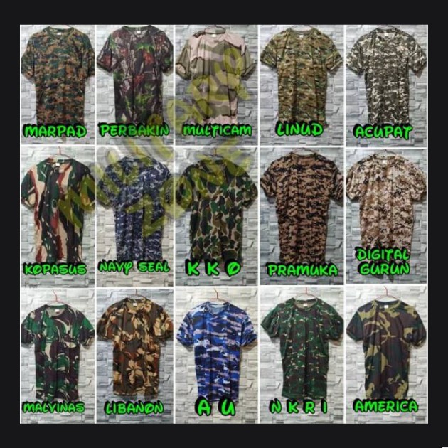 LARISMANIS   COD  GROSIR BAJU KAOS LORENG LENGAN PENDEK TACTICAL CAMO OBLONG MURAH ARMY LAPANGAN
