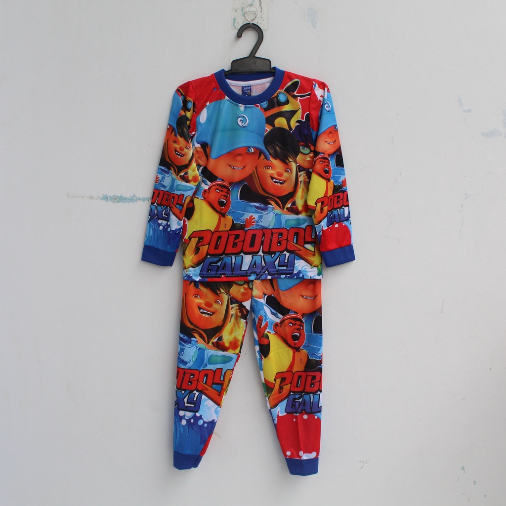 Setelan tayo/thomas /boboi boy/ultraman/baju tidur piyama tayo/tayo full printing bahan licin baju stumble guys lengan panjang celana panjang