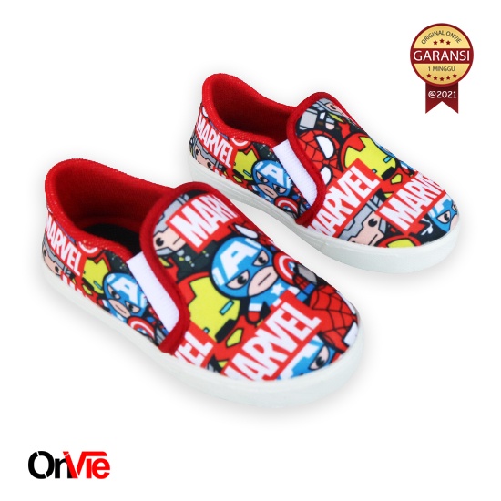 Sepatu Slip On Anak Laki-Laki Printing karakter Superhero | Sepatu Casual Balita Onvie