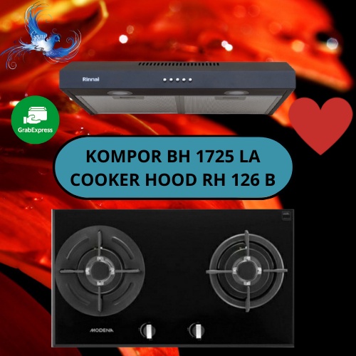 PAKET E KOMPOR BH 1725 LA + COOKER HOOD RH 126 B GOSEND ONLY