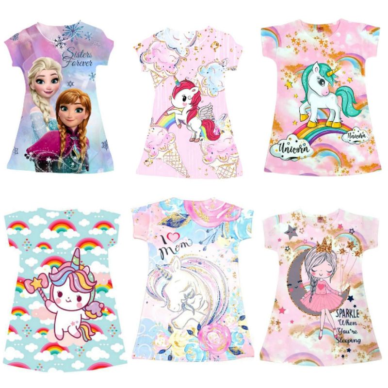 Dress Scuba Anak Perempuan Printing / Dress Anak Bahan Scuba / Baju Scuba / Dress Scuba Premium / Dr