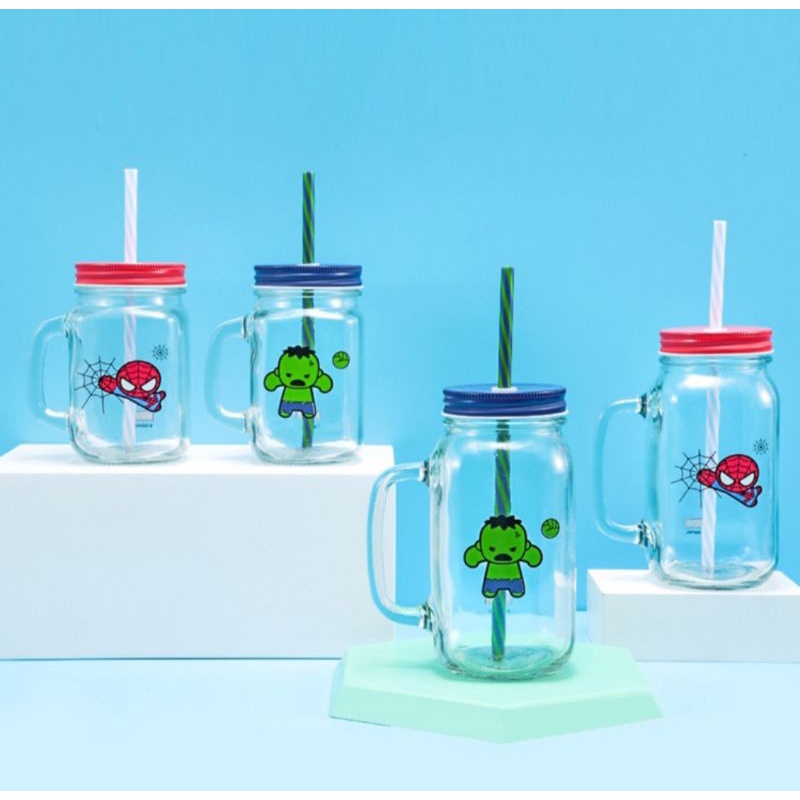 Jar Mug/gelas kaca edisi Marvel Miniso
