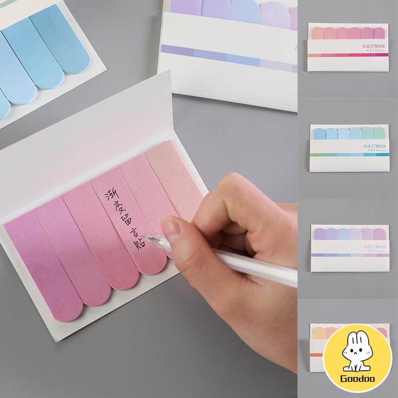 Lucu Kreatif Enam Warna Post-it Notes Siswa Belajar Gradien Catatan Stiker Indeks -Doo