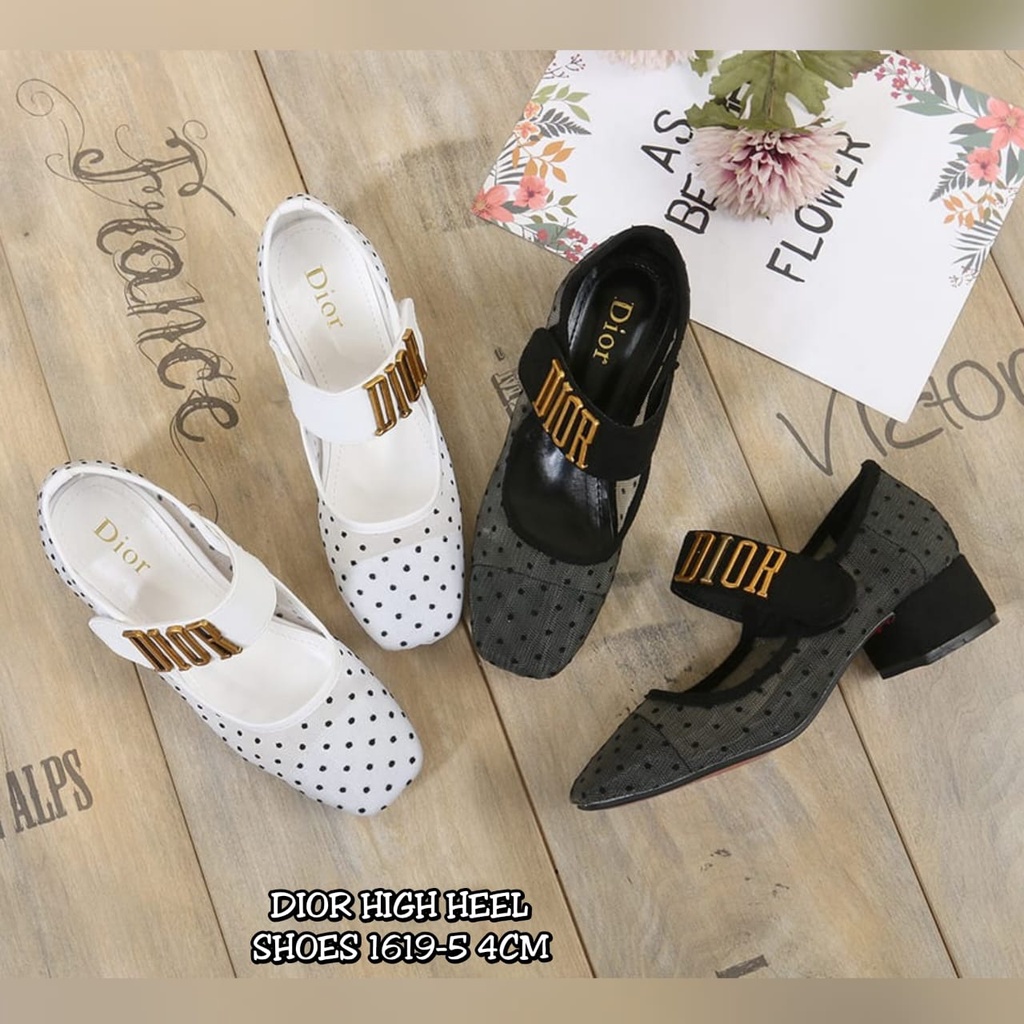 VU   BEST SELLER FASHION BABY-D BALLET PUMP IN BLACK DOTTED SWISS SHOES 1619-5
