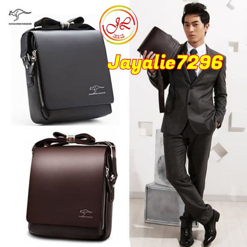 Tas Selempang Pria Kangaroo ORI IMPOR Tas Kerja Kantor Selempang Coklat Hitam