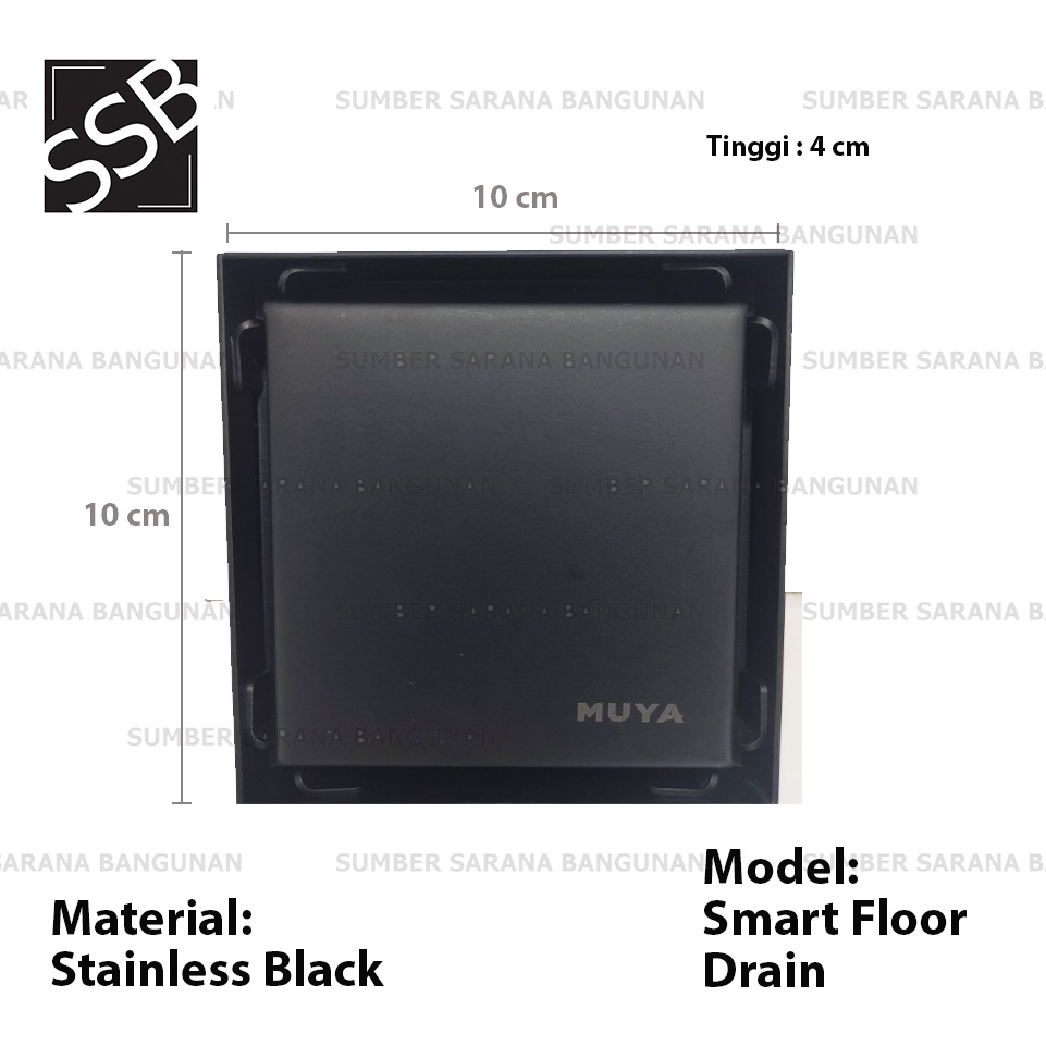Smart Floor Drain Hitam Anti Serangga / Saringan Got Stainless Black