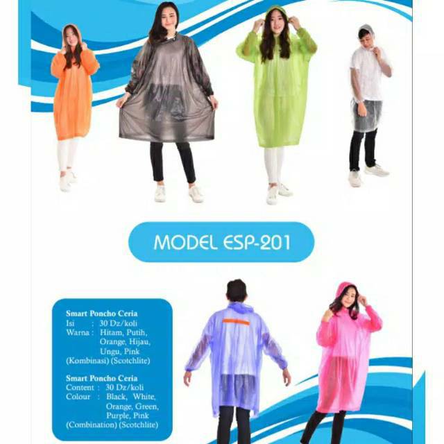 Jas Hujan ELMONDO Poncho | Ponco Lengan Ceria ESP 201