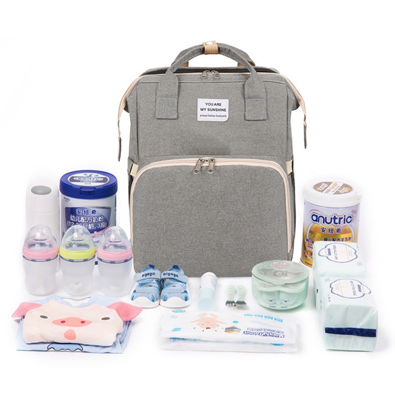 Tas Bayi Multifungsi Tempat tidur lipat Baby diapers bag Perawatan Perlengkapan Ransel Backpack