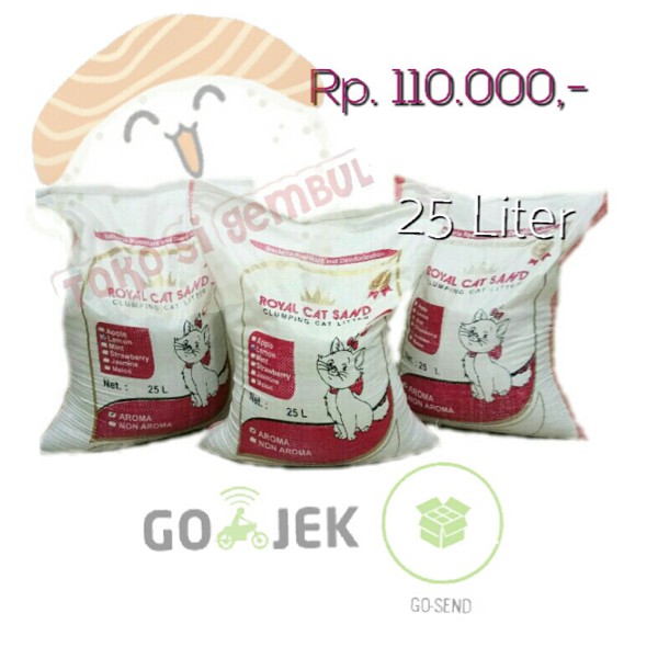 JUAL  Pasir Kucing Gumpal Royal Cat Sand Bentonite 25 Liter