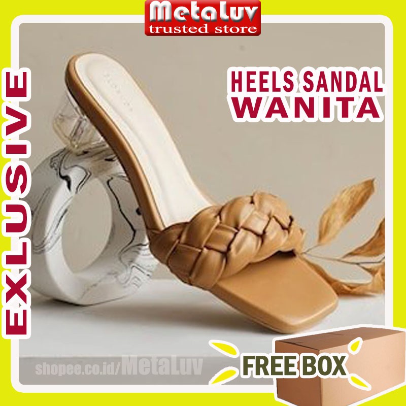 Sendal Sandal Hells Wanita High Hels Hils Hills Heels Hak Tinggi Model Korea Hak Tahu Bahan Premium 
