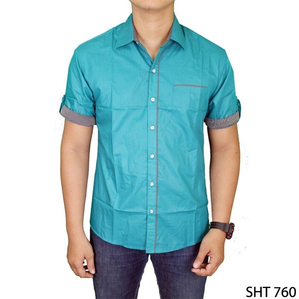 Stylish Shirt For Men Katun Hijau – SHT 760