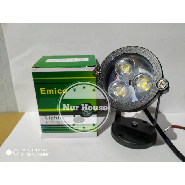 lampu sorot taman led 3 watt outdoor led flood light spot putih warmwhite