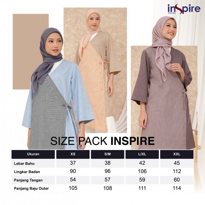 Inspire Outer IO 004 Bahan Sorento Dobby Mix Kenzi Stripe Cardigan Anak Kuliah Simple