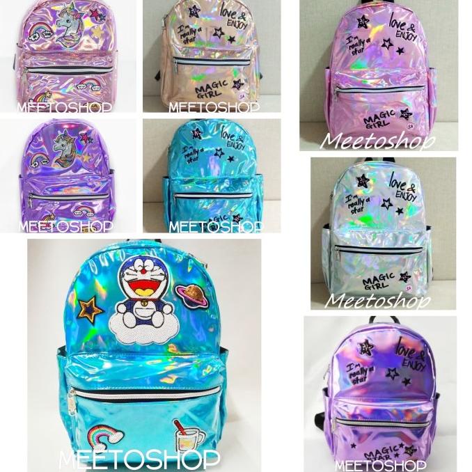 Tas Ransel Backpack Anak Cewe Remaja Girl Fashion Hologram