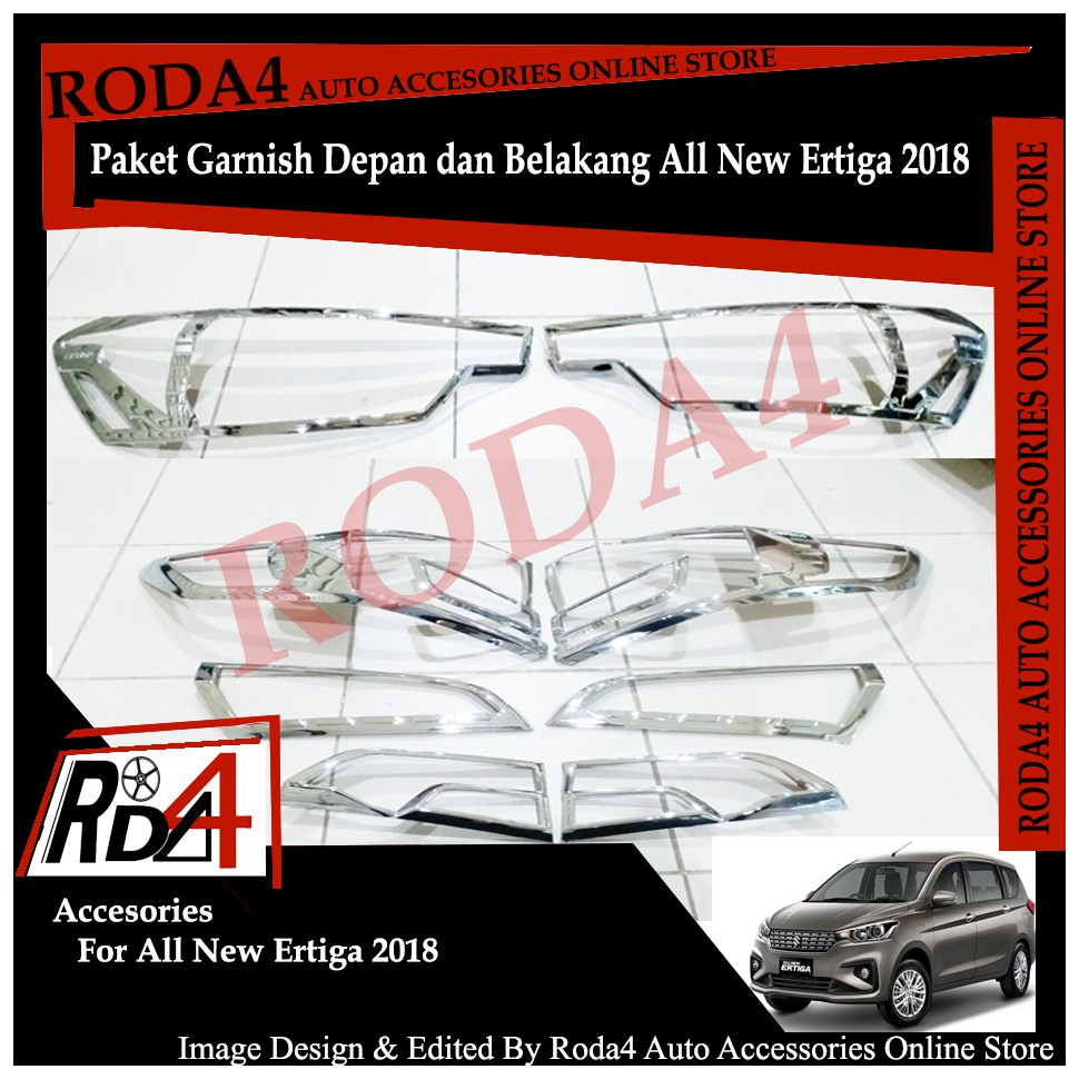 Paket Garnish List Lampu Depan Belakang Chrome All New Ertiga 2018